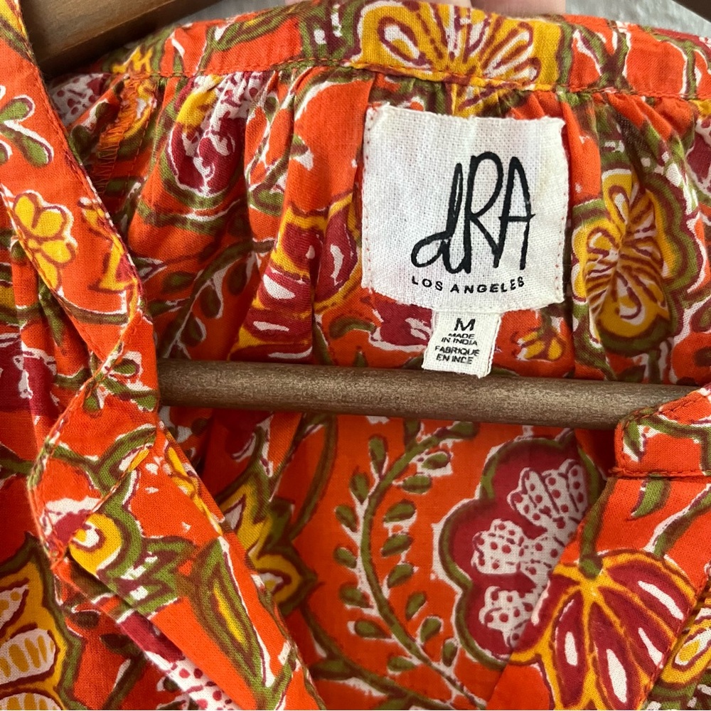 Vibrant Orange Floral Midi Dress - Picture 9 of 14